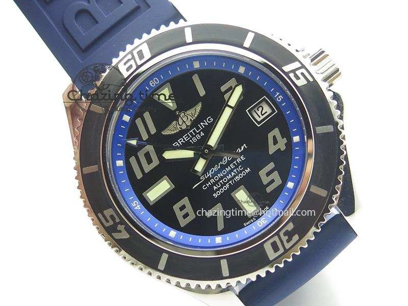 SuperOcean Abyss 42mm Blue Inner Bezel On Blue Rubber Strap A2824