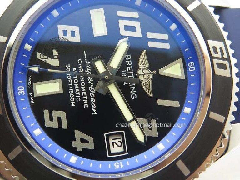 SuperOcean Abyss 42mm Blue Inner Bezel On Blue Rubber Strap A2824