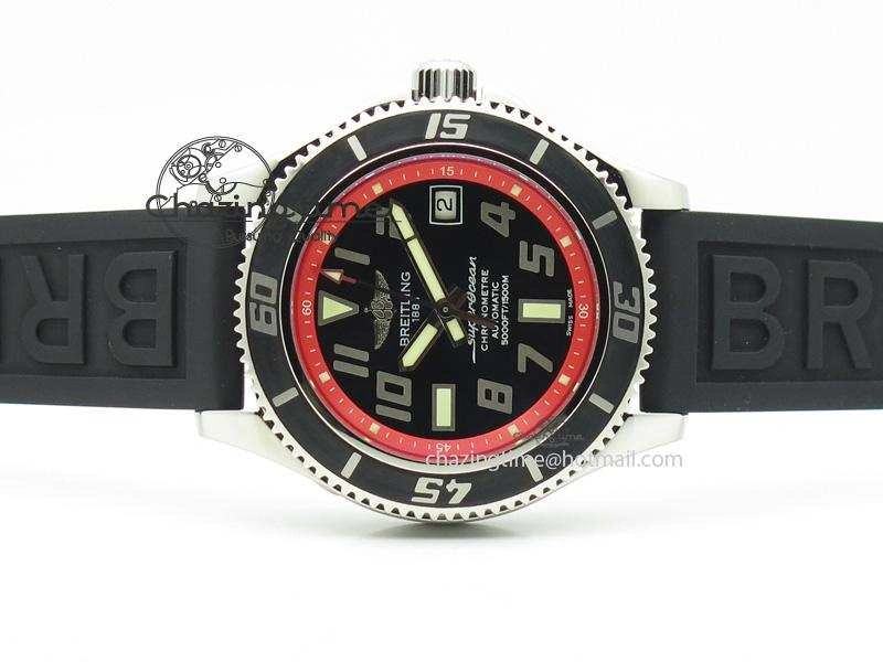 SuperOcean Abyss 42mm Red Inner Bezel On Black Rubber Strap A2824