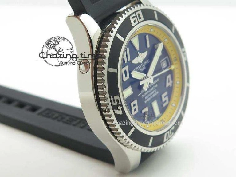 SuperOcean Abyss 42mm Yellow Inner Bezel On Black Rubber Strap A2824