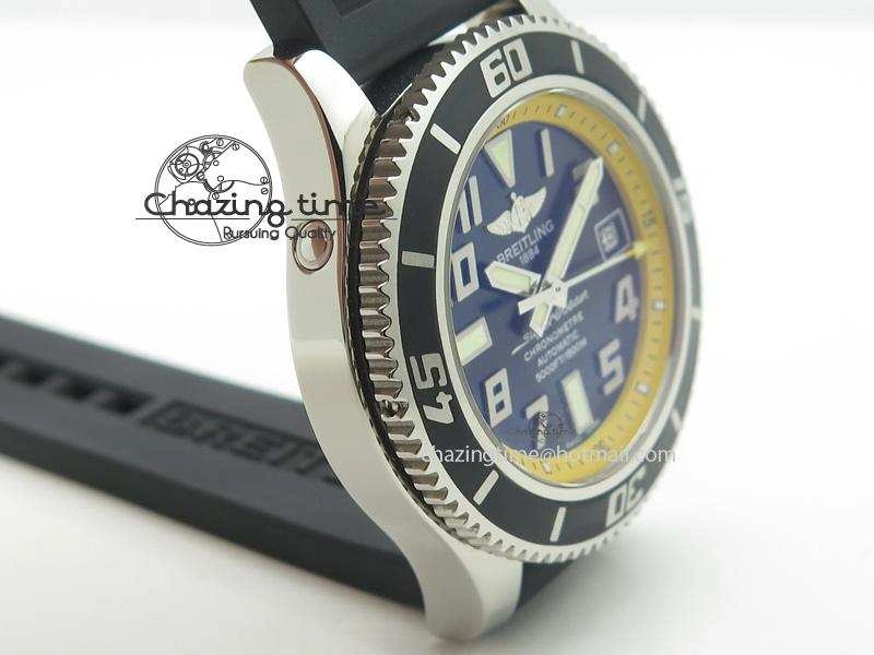 SuperOcean Abyss 42mm Yellow Inner Bezel On Black Rubber Strap A2824