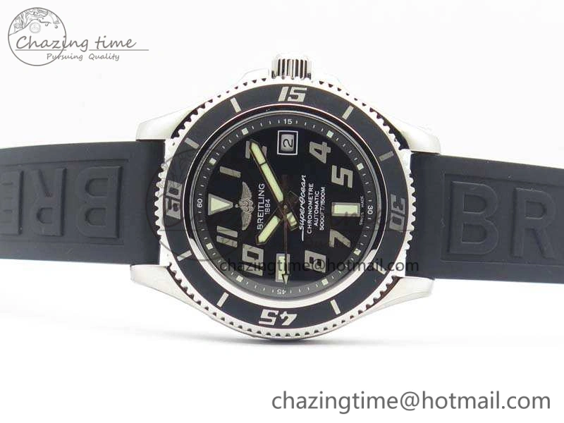 SuperOcean Abyss A17364 42mm 3AF 1:1 Best Edition Black Black Dial On Rubber Strap A2824