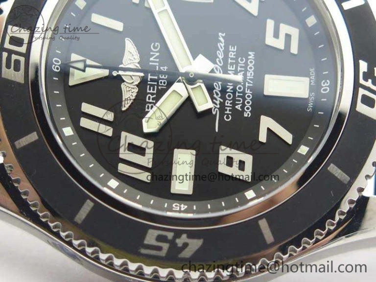 SuperOcean Abyss A17364 42mm 3AF 1:1 Best Edition Black Black Dial On Rubber Strap A2824