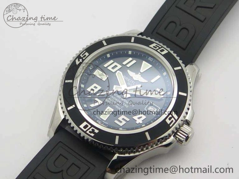 SuperOcean Abyss A17364 42mm 3AF 1:1 Best Edition Black Black Dial On Rubber Strap A2824