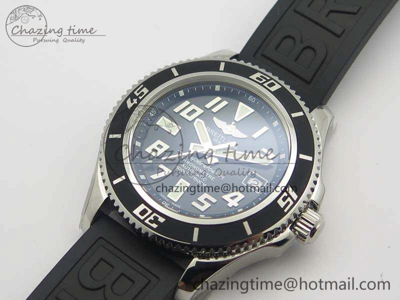 SuperOcean Abyss A17364 42mm 3AF 1:1 Best Edition Black Black Dial On Rubber Strap A2824