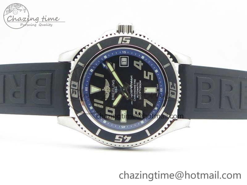 SuperOcean Abyss A17364 42mm 3AF 1:1 Best Edition Black Blue Dial On Rubber Strap A2824