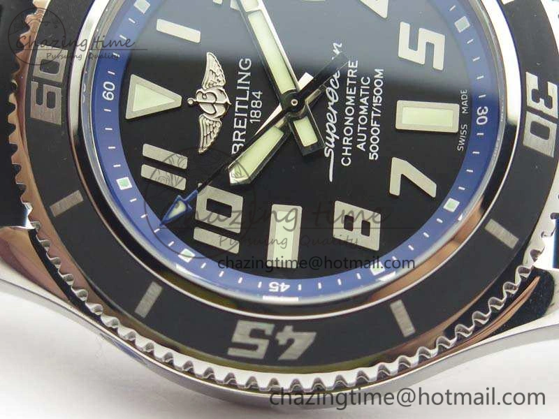 SuperOcean Abyss A17364 42mm 3AF 1:1 Best Edition Black Blue Dial On Rubber Strap A2824