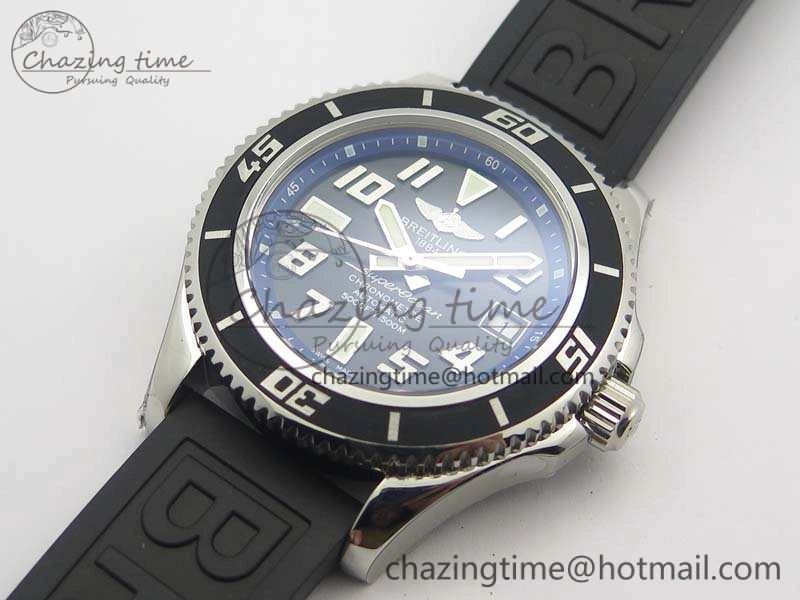 SuperOcean Abyss A17364 42mm 3AF 1:1 Best Edition Black Blue Dial On Rubber Strap A2824