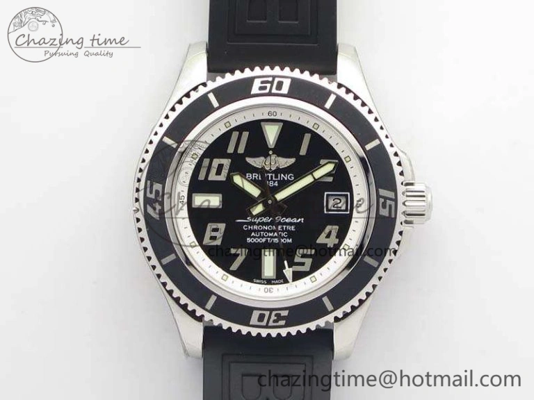 SuperOcean Abyss A17364 42mm 3AF 1:1 Best Edition Black White Dial On Rubber Strap A2824