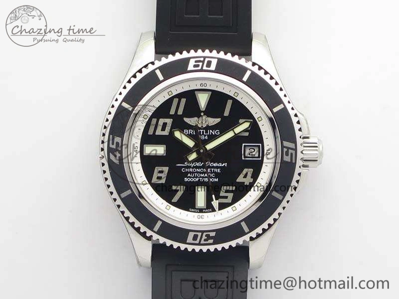 SuperOcean Abyss A17364 42mm 3AF 1:1 Best Edition Black White Dial On Rubber Strap A2824