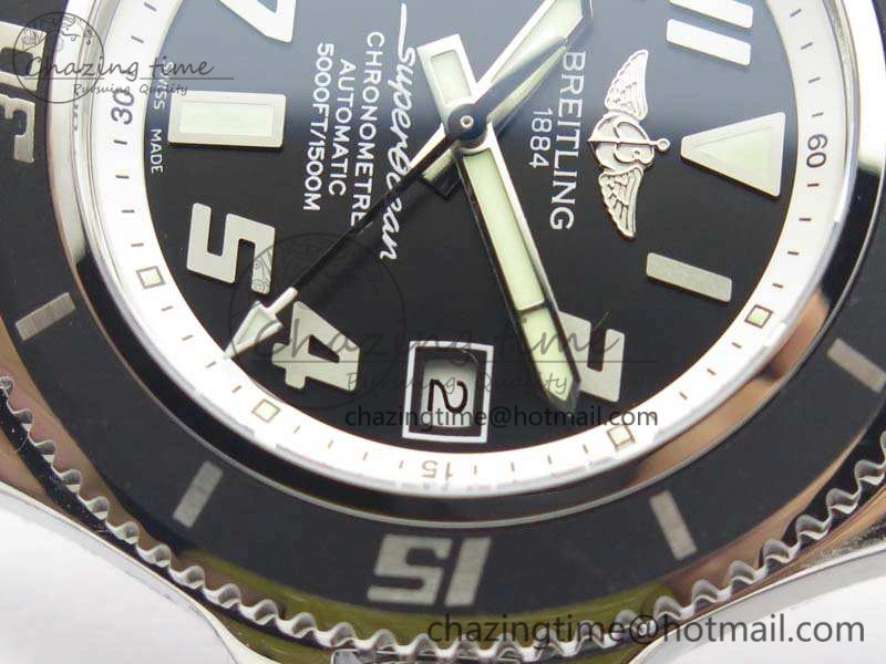 SuperOcean Abyss A17364 42mm 3AF 1:1 Best Edition Black White Dial On Rubber Strap A2824