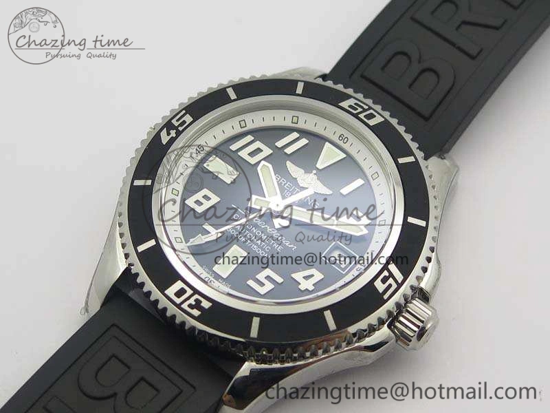 SuperOcean Abyss A17364 42mm 3AF 1:1 Best Edition Black White Dial On Rubber Strap A2824