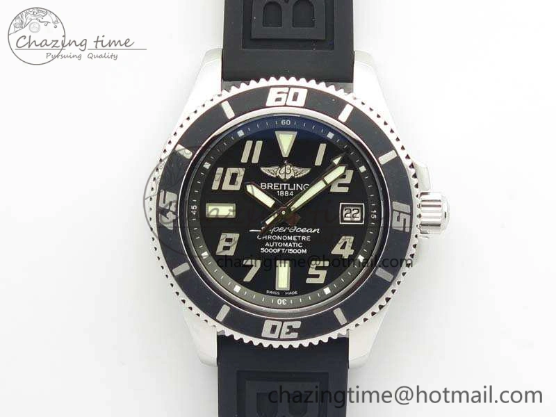 SuperOcean Abyss A17364 42mm ZF 1:1 Best Edition Black Black Dial On Rubber Strap A2824