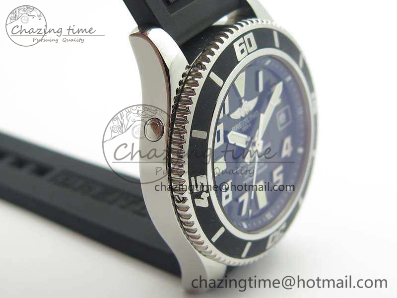 SuperOcean Abyss A17364 42mm ZF 1:1 Best Edition Black Black Dial On Rubber Strap A2824