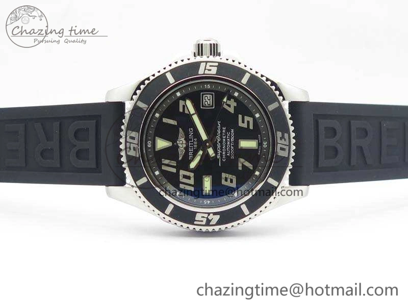SuperOcean Abyss A17364 42mm ZF 1:1 Best Edition Black Black Dial On Rubber Strap A2824