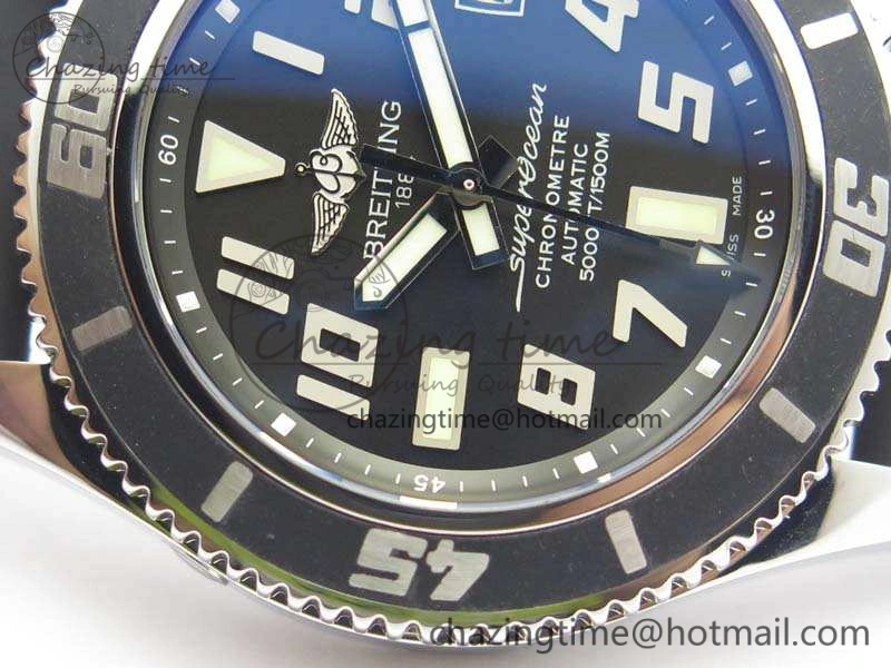 SuperOcean Abyss A17364 42mm ZF 1:1 Best Edition Black Black Dial On Rubber Strap A2824
