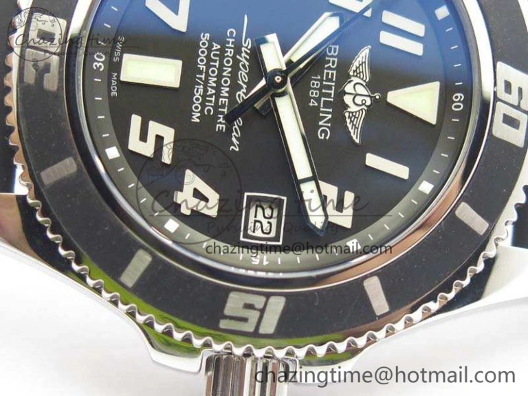 SuperOcean Abyss A17364 42mm ZF 1:1 Best Edition Black Black Dial On Rubber Strap A2824