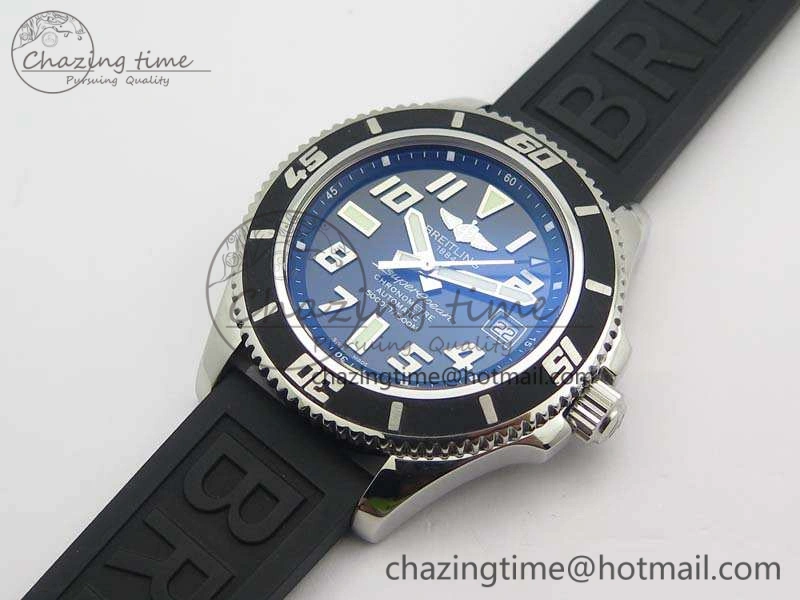SuperOcean Abyss A17364 42mm ZF 1:1 Best Edition Black Black Dial On Rubber Strap A2824
