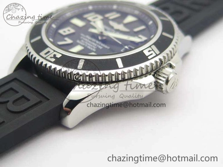 SuperOcean Abyss A17364 42mm ZF 1:1 Best Edition Black Black Dial On Rubber Strap A2824