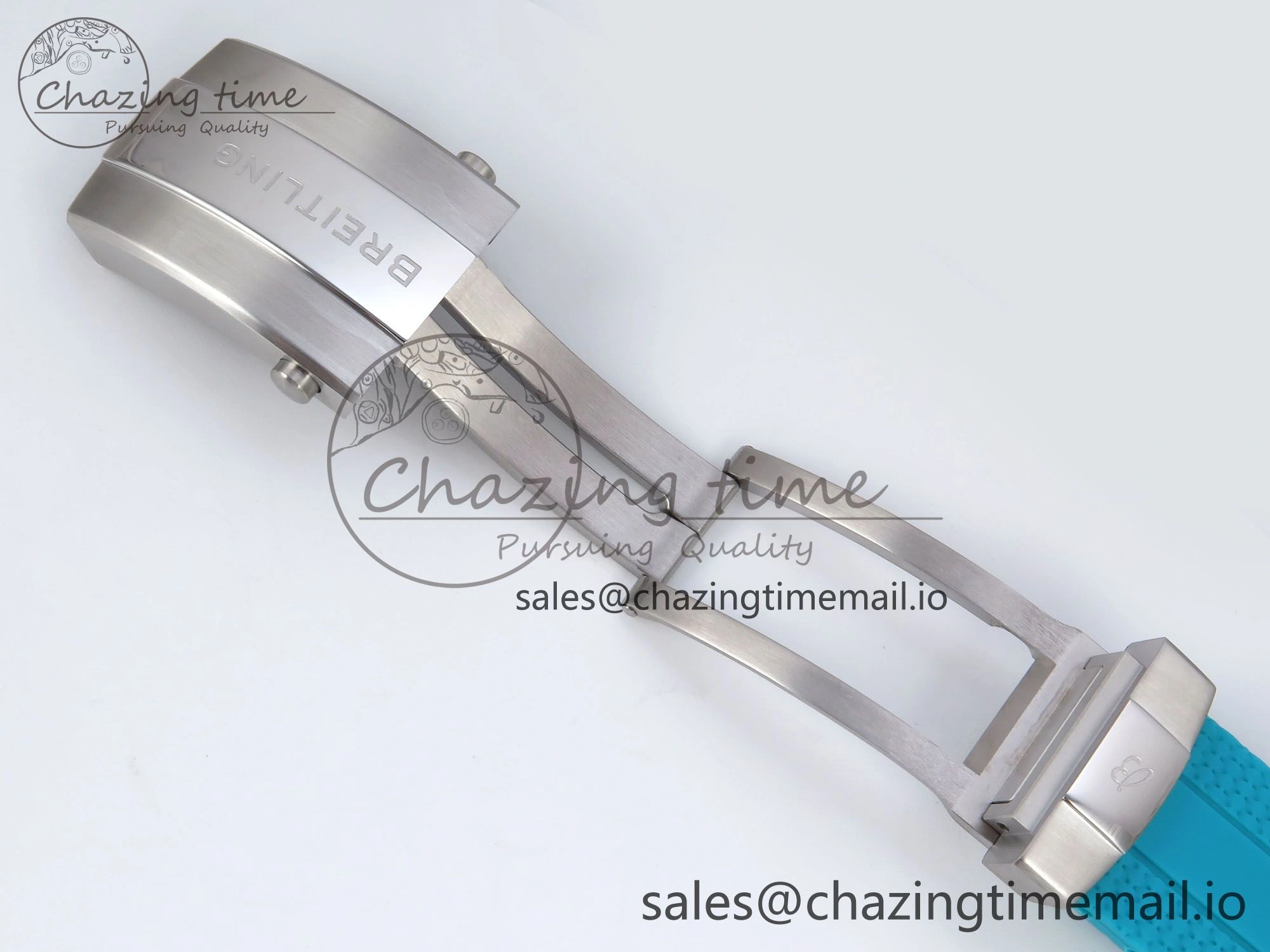 SuperOcean Automatic 42 SS TF 1:1 Best Edition Black Dial on Blue Rubber Strap A2824