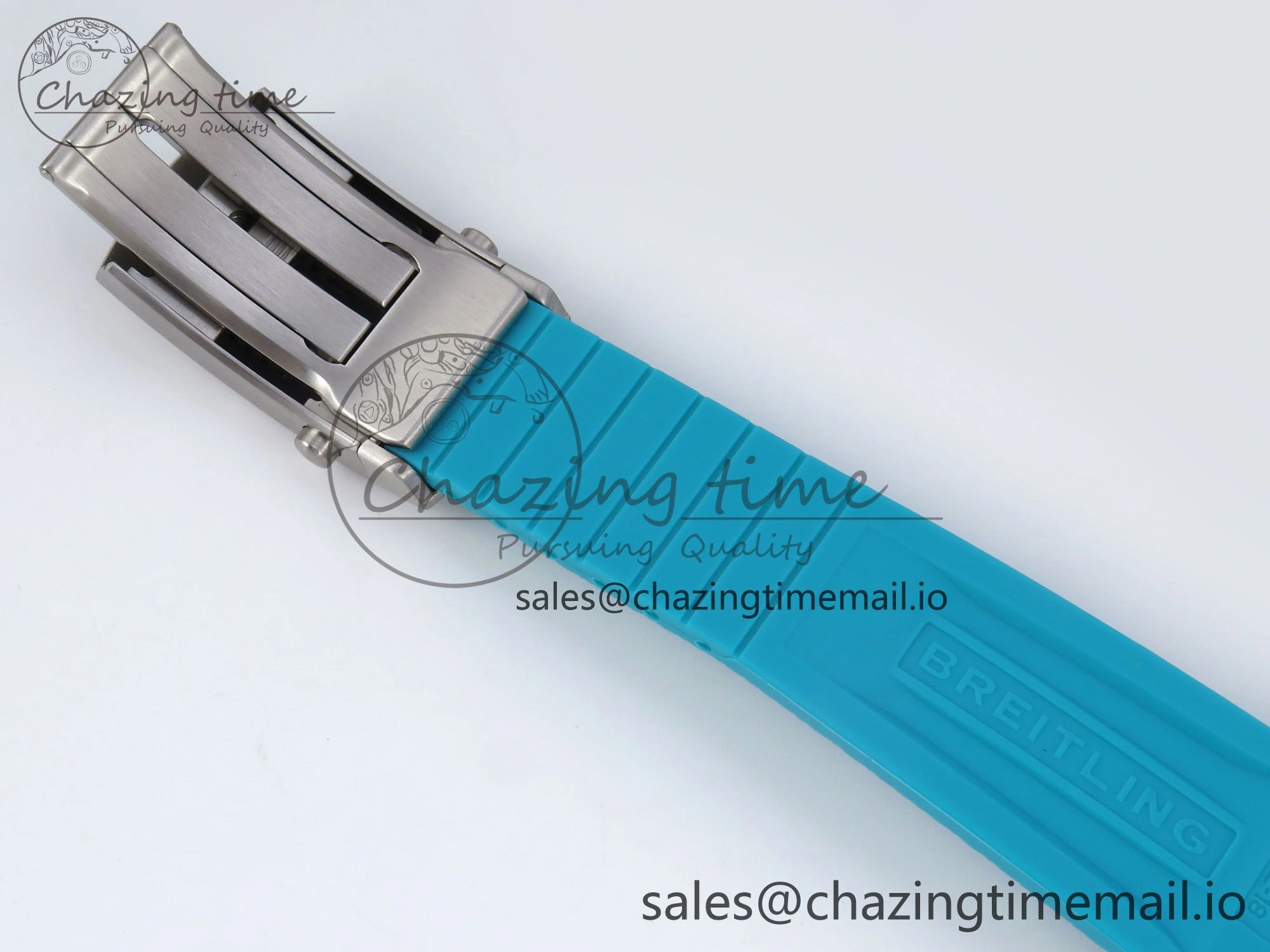 SuperOcean Automatic 42 SS TF 1:1 Best Edition Black Dial on Blue Rubber Strap A2824
