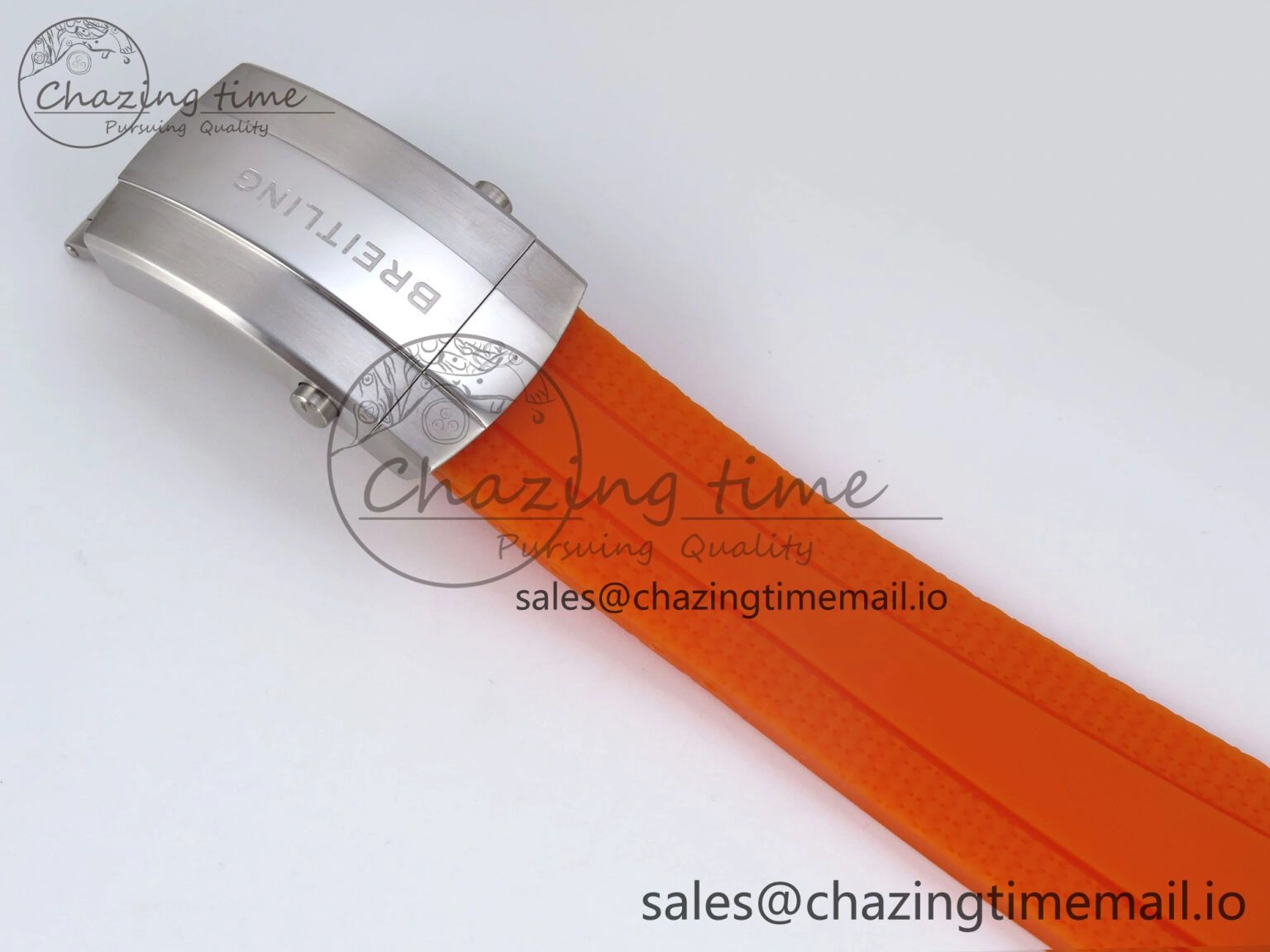 SuperOcean Automatic 42 SS TF 1:1 Best Edition Black Dial on Orange Rubber Strap A2824