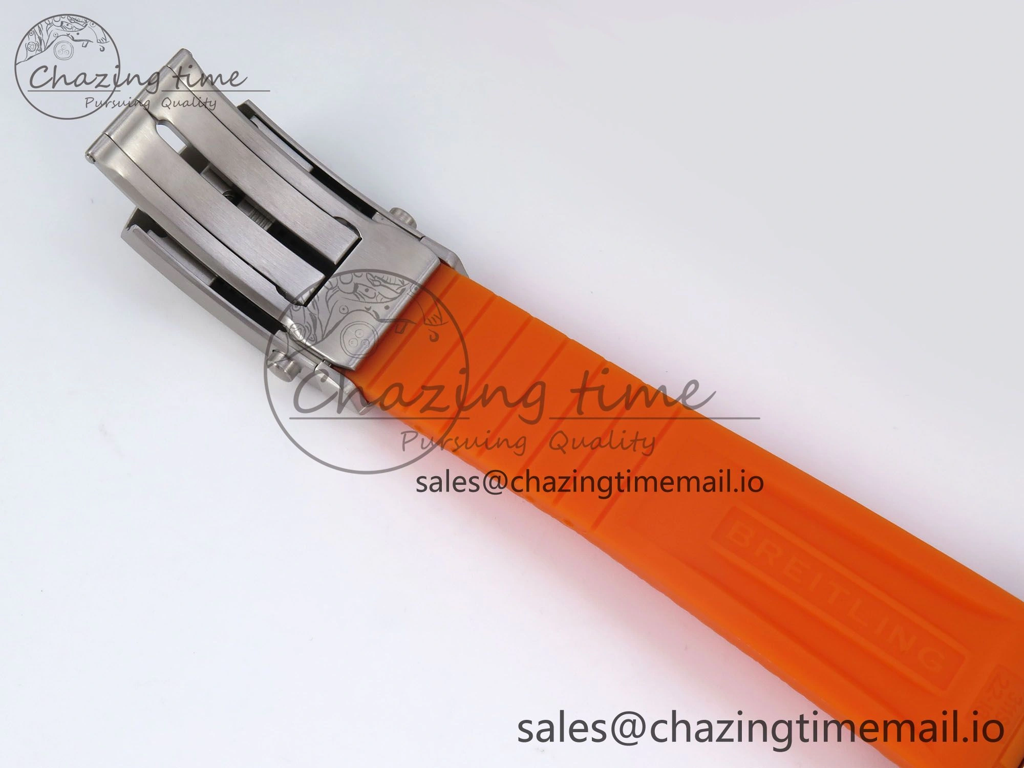 SuperOcean Automatic 42 SS TF 1:1 Best Edition Black Dial on Orange Rubber Strap A2824