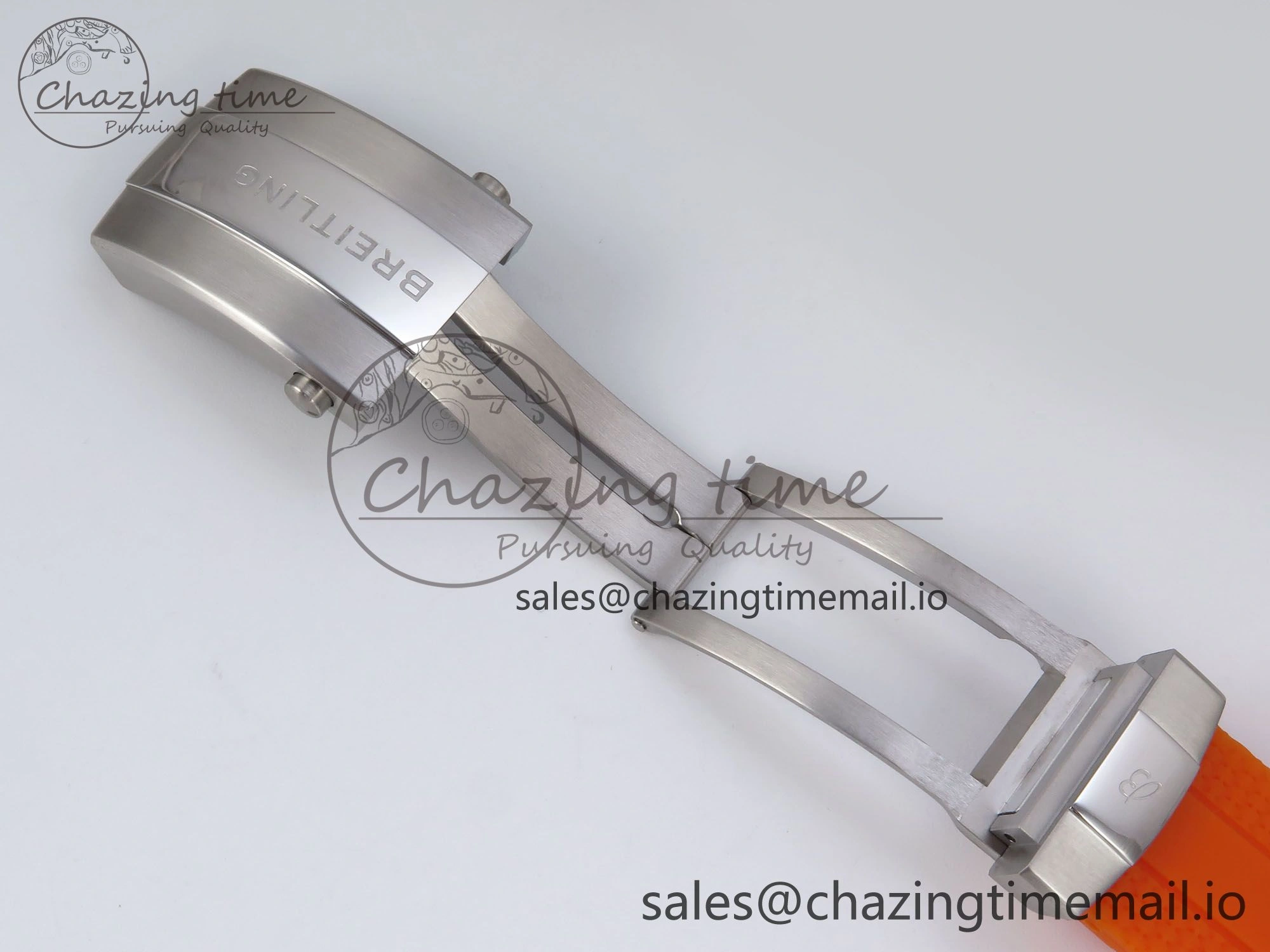 SuperOcean Automatic 42 SS TF 1:1 Best Edition Black Dial on Orange Rubber Strap A2824