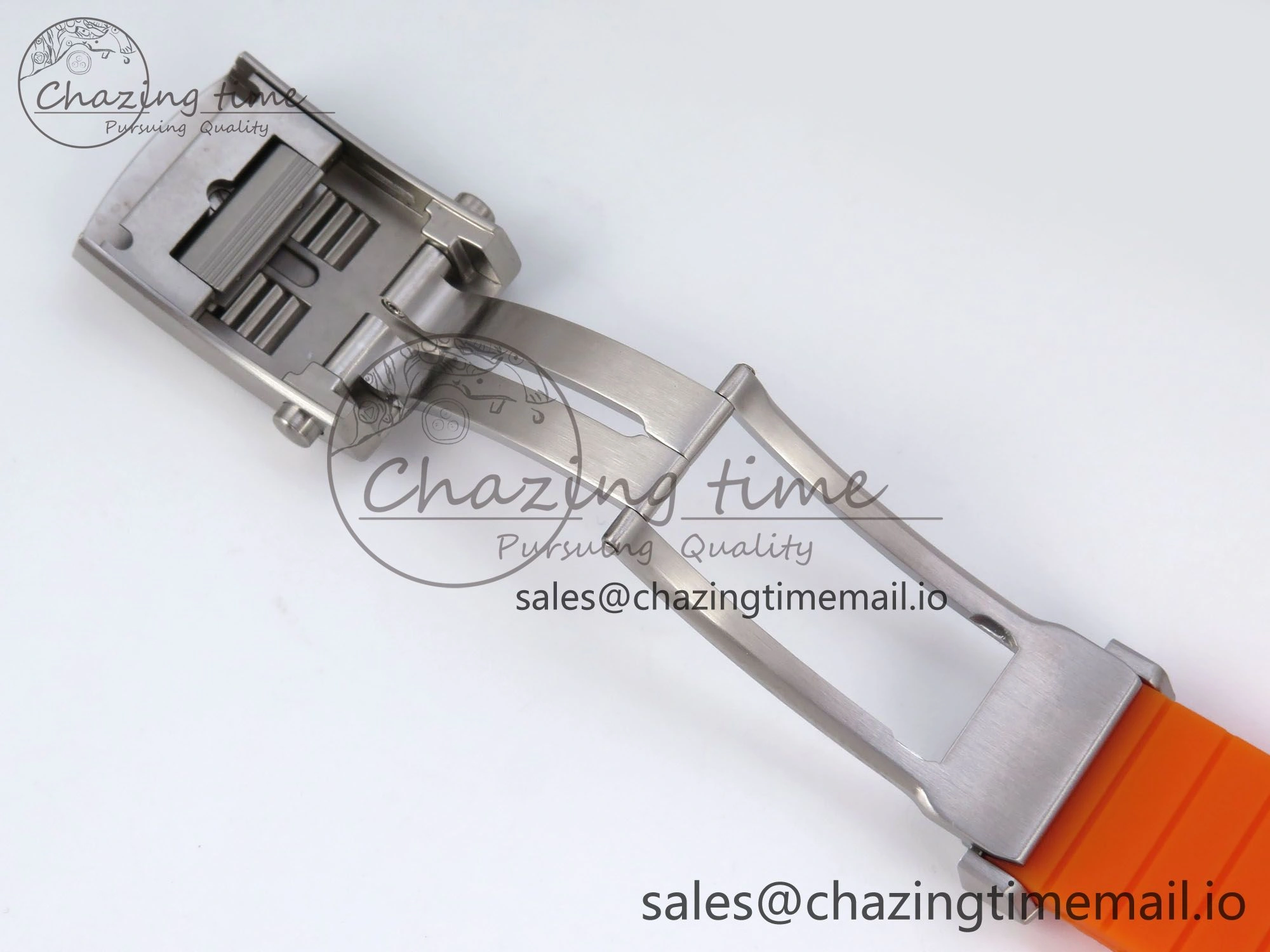 SuperOcean Automatic 42 SS TF 1:1 Best Edition Black Dial on Orange Rubber Strap A2824