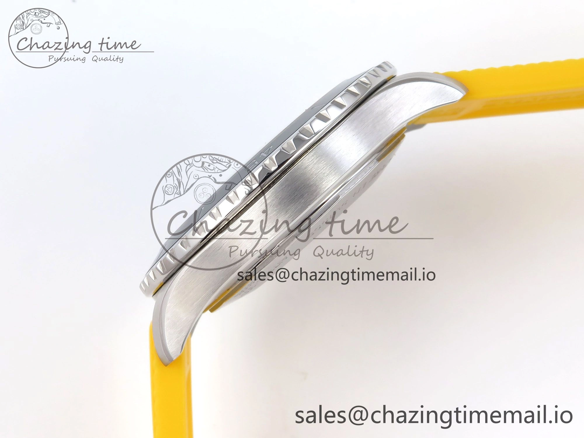 SuperOcean Automatic 42 SS TF 1:1 Best Edition Black Dial on Yellow Rubber Strap A2824