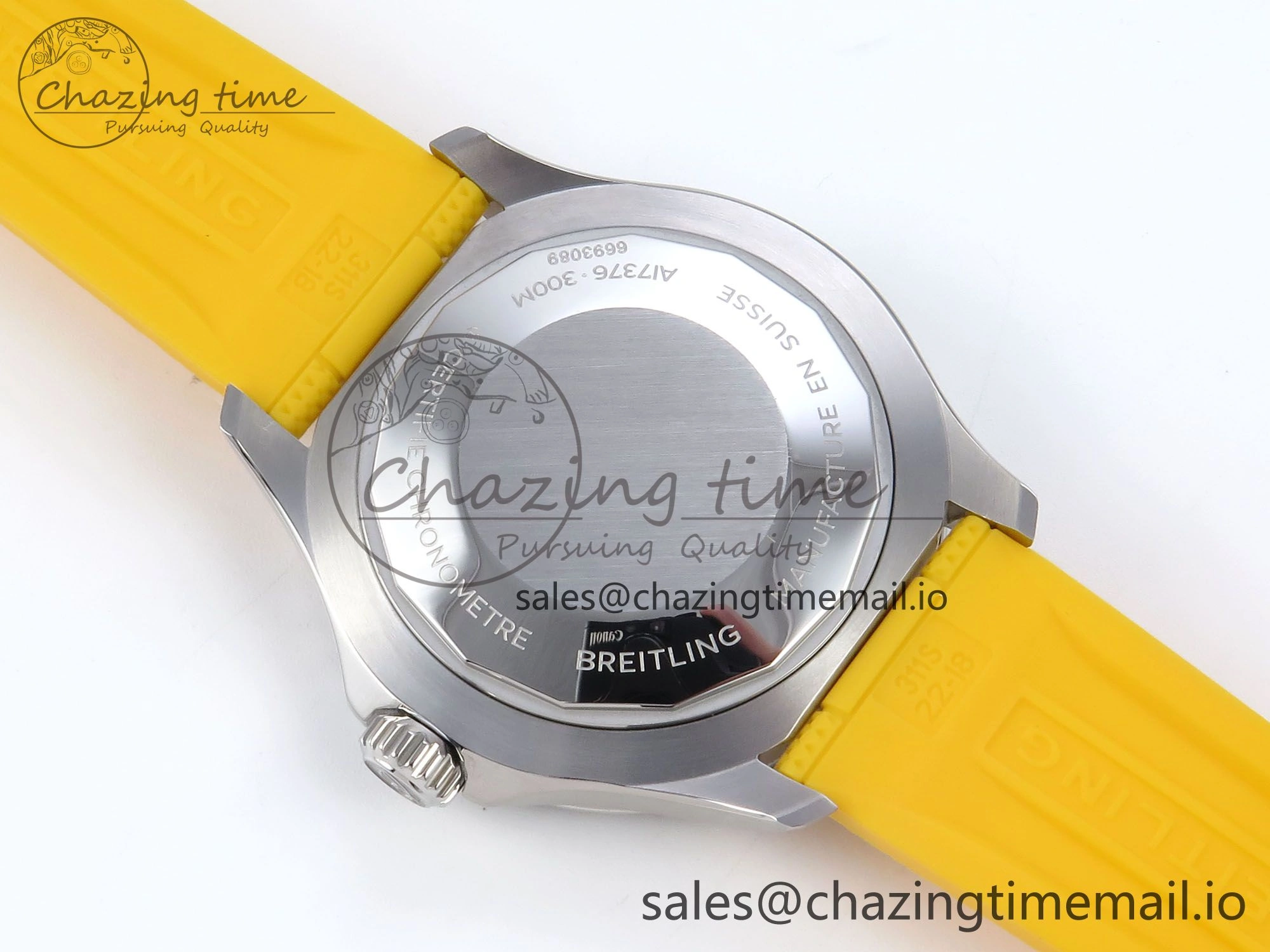 SuperOcean Automatic 42 SS TF 1:1 Best Edition Black Dial on Yellow Rubber Strap A2824
