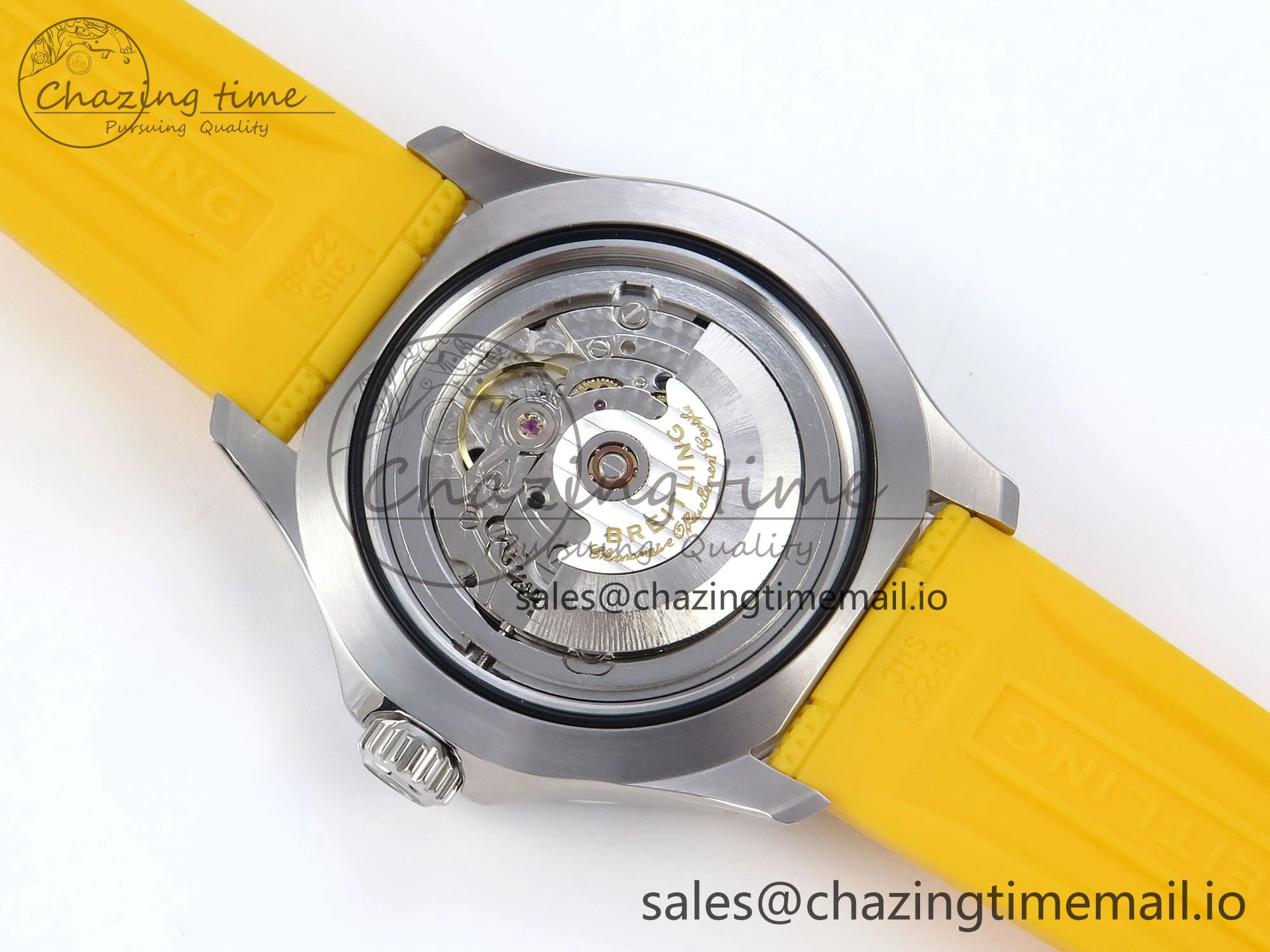 SuperOcean Automatic 42 SS TF 1:1 Best Edition Black Dial on Yellow Rubber Strap A2824