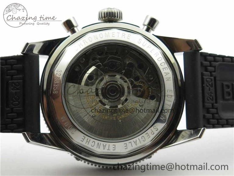 SuperOcean Black Ceramic Bezel B50 Best Edition Green Dial on Black Rubber Strap A7750