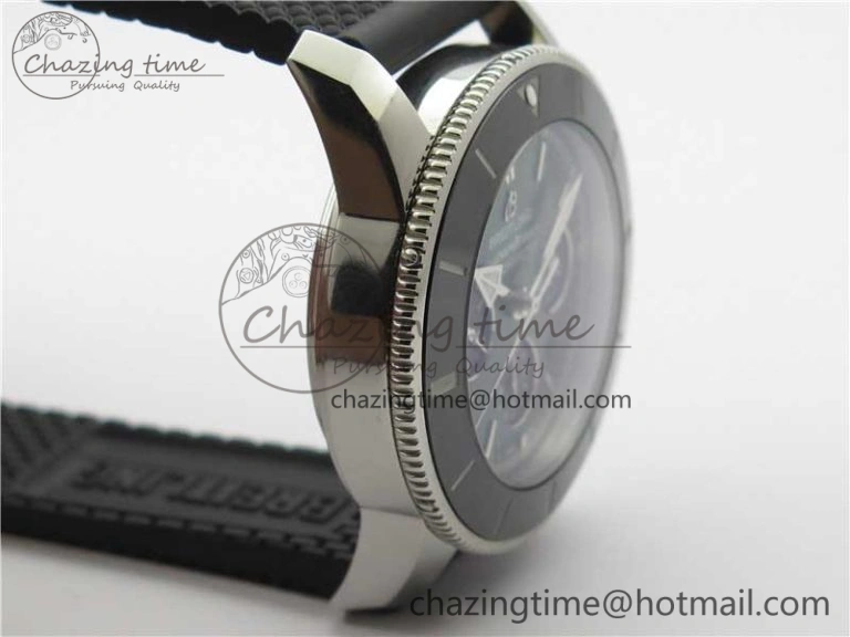 SuperOcean Black Ceramic Bezel B50 Best Edition Green Dial on Black Rubber Strap A7750