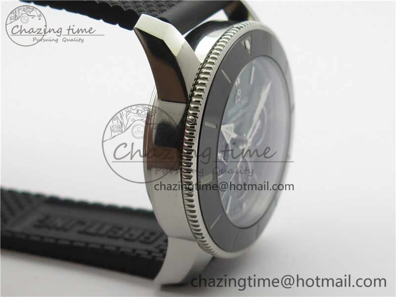 SuperOcean Black Ceramic Bezel B50 Best Edition Green Dial on Black Rubber Strap A7750