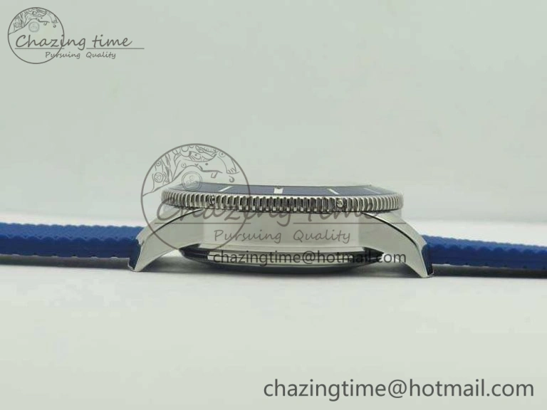 SuperOcean Heritage Ceramic Bezel SS Blue Dial On Rubber Strap A7750