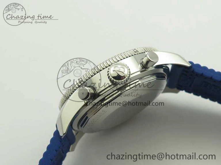 SuperOcean Heritage Ceramic Bezel SS Blue Dial On Rubber Strap A7750
