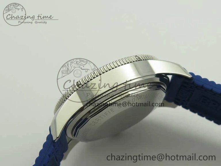 SuperOcean Heritage Ceramic Bezel SS Blue Dial On Rubber Strap A7750