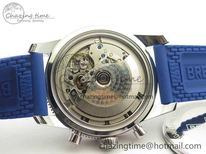 SuperOcean Heritage Ceramic Bezel SS Blue Dial On Rubber Strap A7750