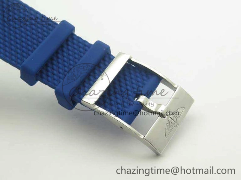 SuperOcean Heritage Ceramic Bezel SS Blue Dial On Rubber Strap A7750