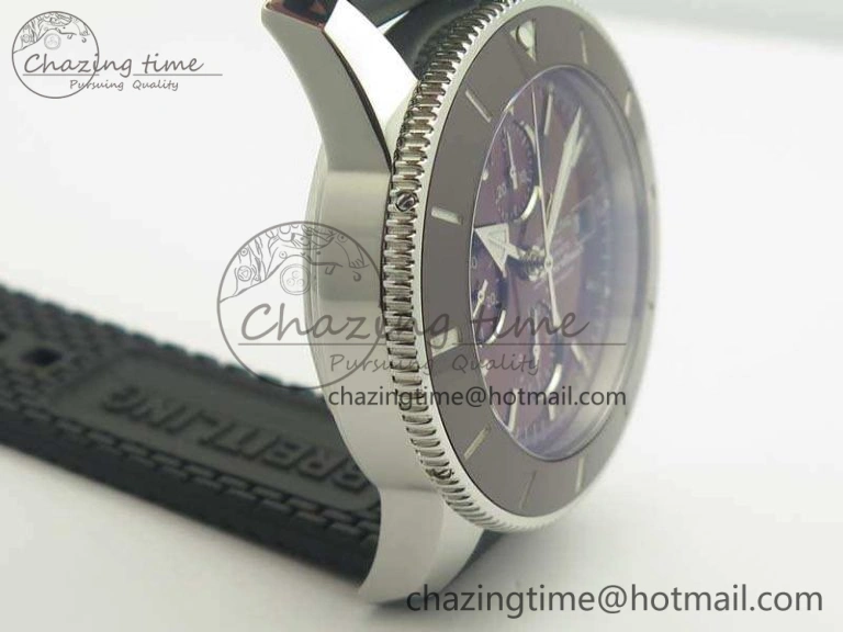 SuperOcean Heritage Ceramic Bezel SS Brown Dial On Rubber Strap A7750