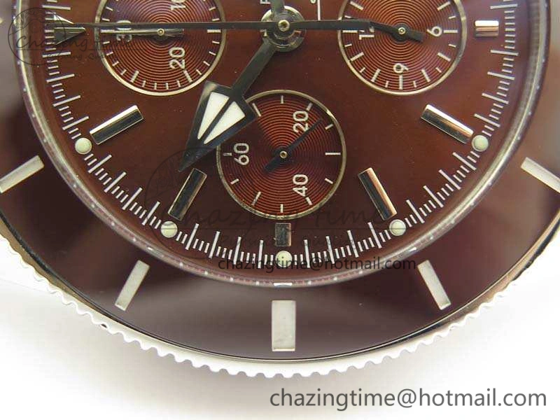 SuperOcean Heritage Ceramic Bezel SS Brown Dial On Rubber Strap A7750