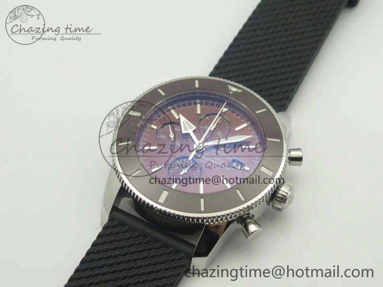 SuperOcean Heritage Ceramic Bezel SS Brown Dial On Rubber Strap A7750