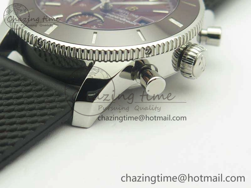 SuperOcean Heritage Ceramic Bezel SS Brown Dial On Rubber Strap A7750