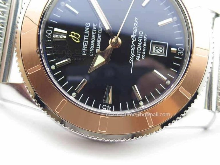 SuperOcean Heritage SS Black Dial On SS Mesh Bracelet A2824