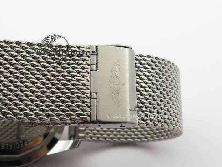 SuperOcean Heritage SS Black Dial On SS Mesh Bracelet A2824