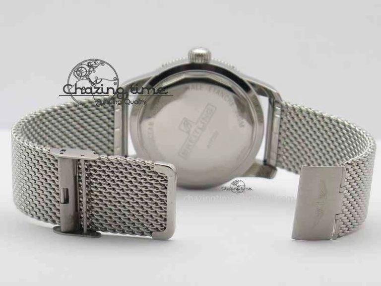 SuperOcean Heritage SS Black Dial On SS Mesh Bracelet A2824