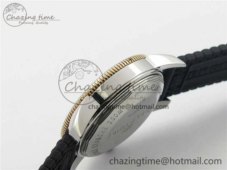 SuperOcean Heritage ii 42mm SS RG GF 1:1 Best Edition Black Dial Black Bezel on Black Rubber Strap A2824 V2