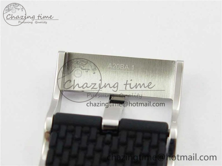 SuperOcean Heritage ii 42mm SS RG GF 1:1 Best Edition Black Dial Black Bezel on Black Rubber Strap A2824 V2