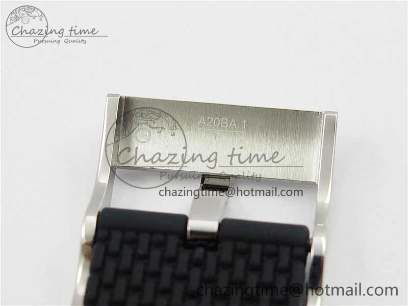 SuperOcean Heritage ii 42mm SS RG GF 1:1 Best Edition Black Dial Black Bezel on Black Rubber Strap A2824 V2